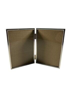 Siena Silver Tone Folding Picture Frame Tabletop Hinged for 4X6 Photos Wedding